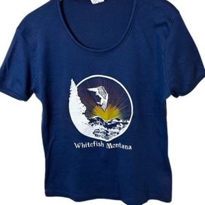 Whitefish Montana Baby Tee Vintage Blue XL Nature